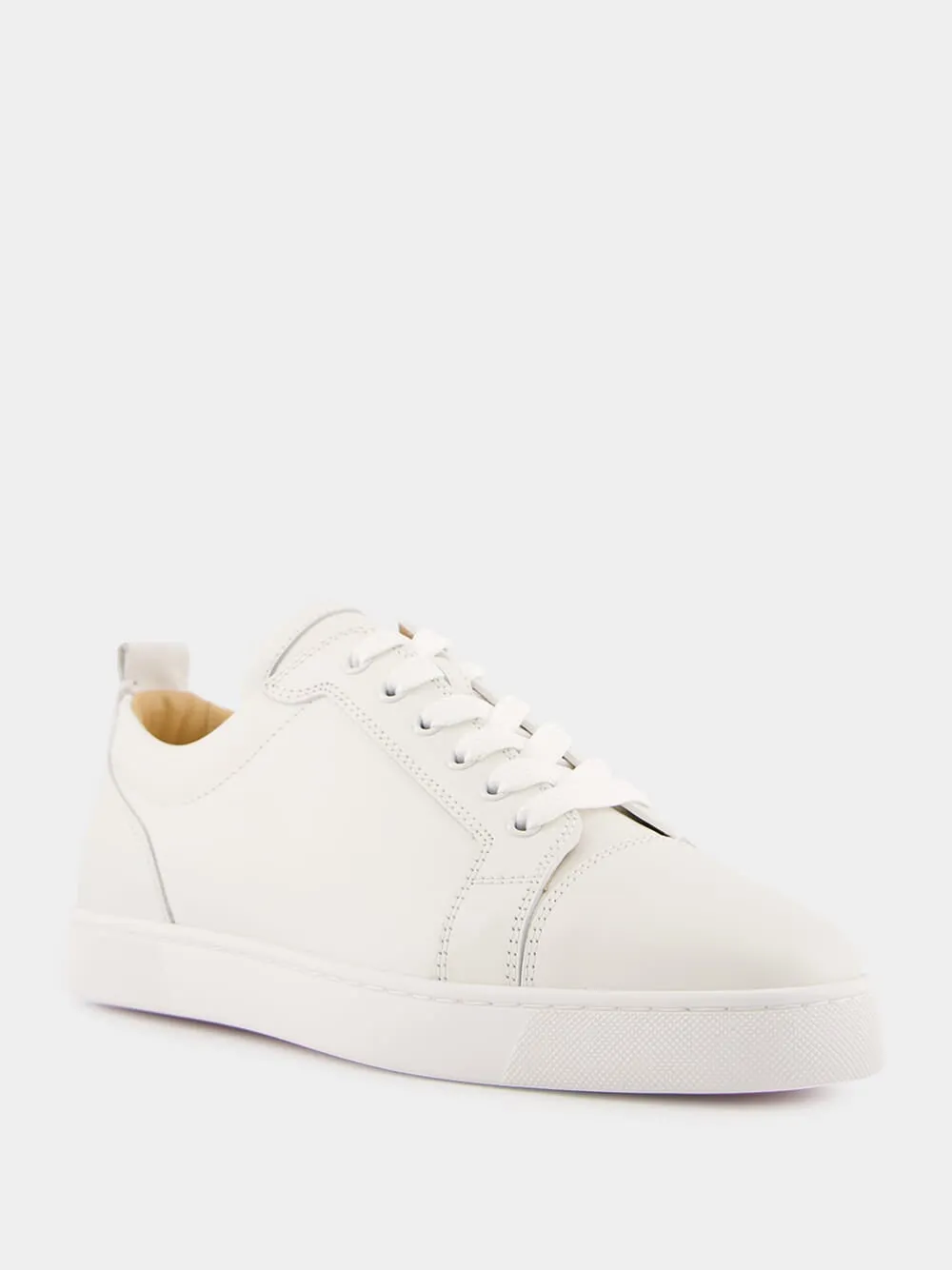 Louis Junior Flat Sneakers in White Calf Leather