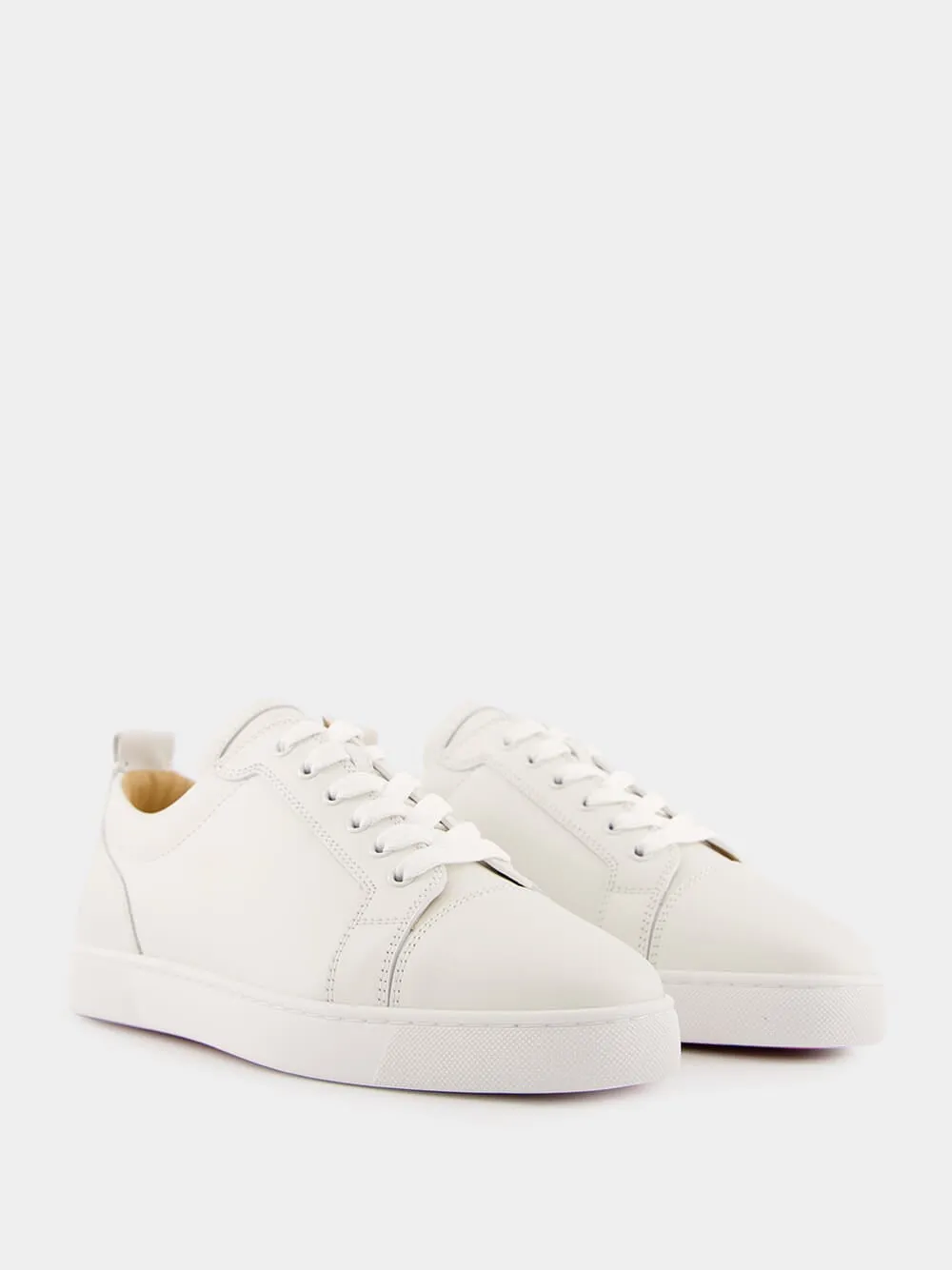 Louis Junior Flat Sneakers in White Calf Leather