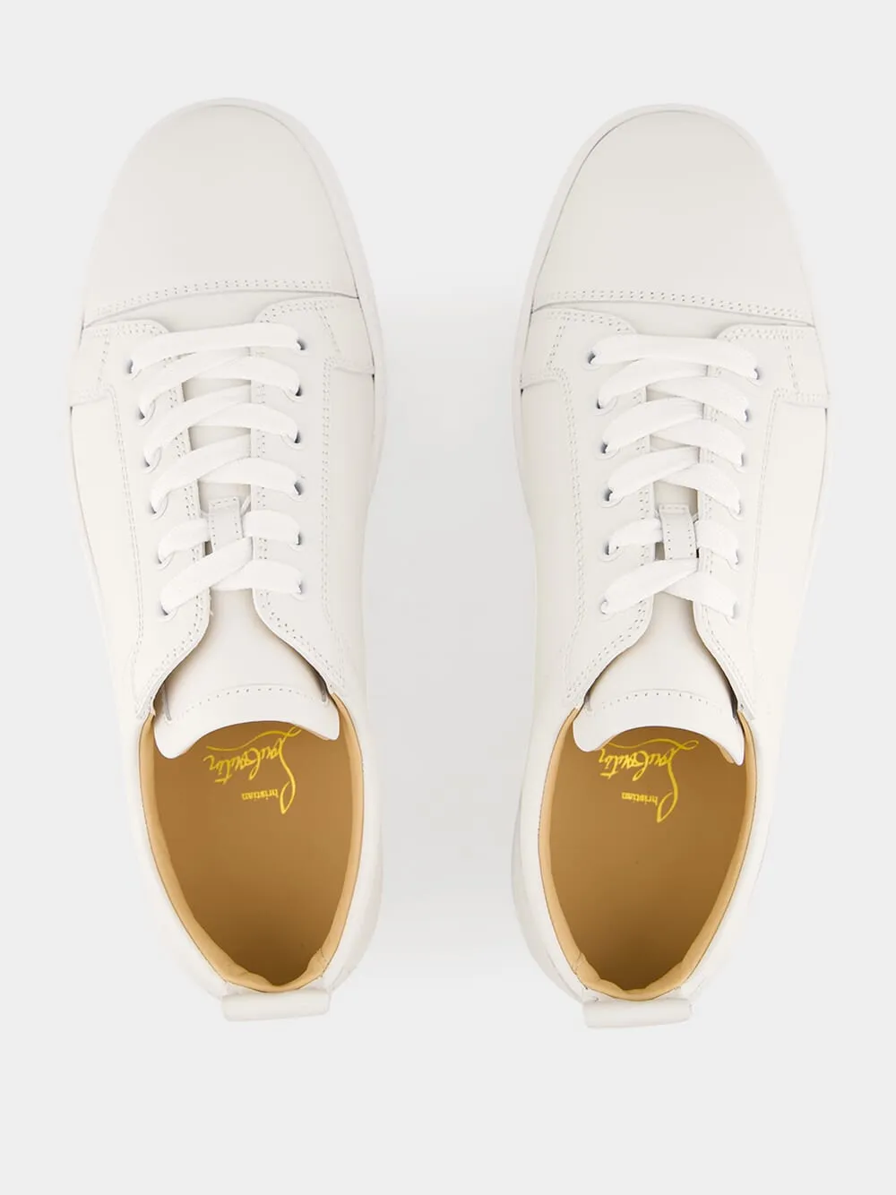 Louis Junior Flat Sneakers in White Calf Leather