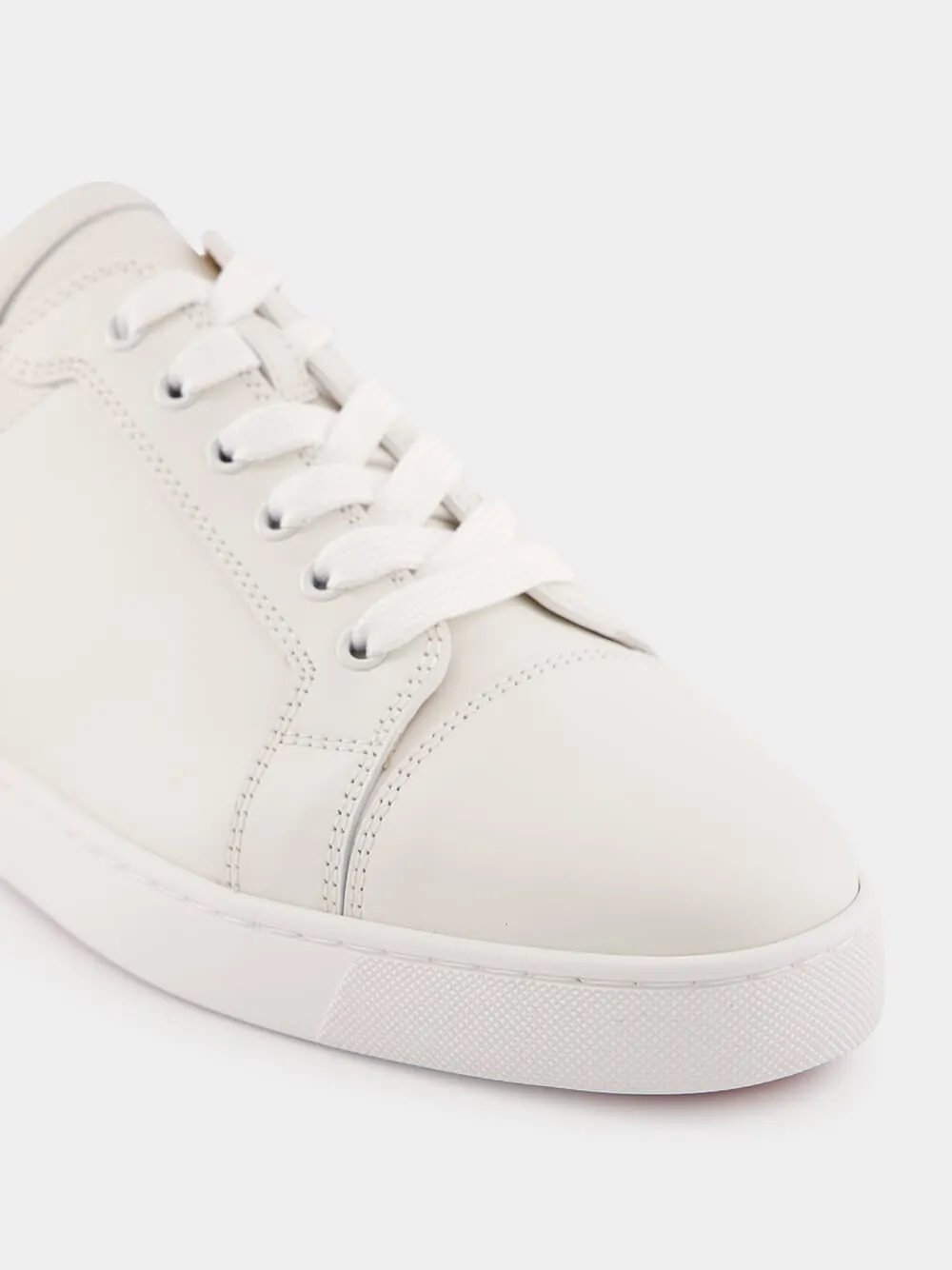 Louis Junior Flat Sneakers in White Calf Leather