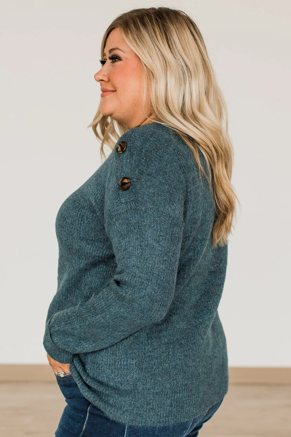 Love Beyond Words Knit Sweater- Dark Teal