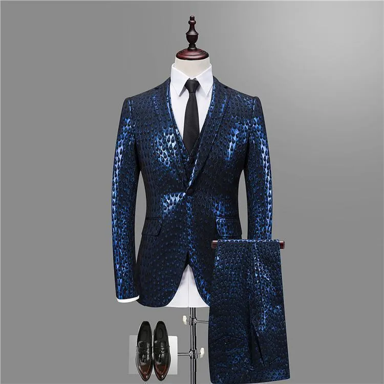 M. Jagger Jacquard Three Piece Suit