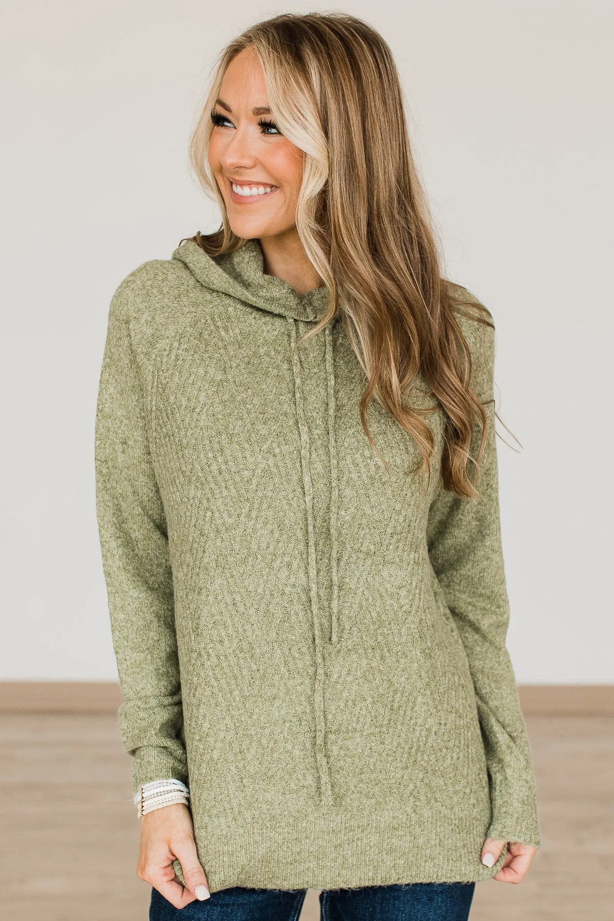 Make Today Great Hooded Sweater- Olive