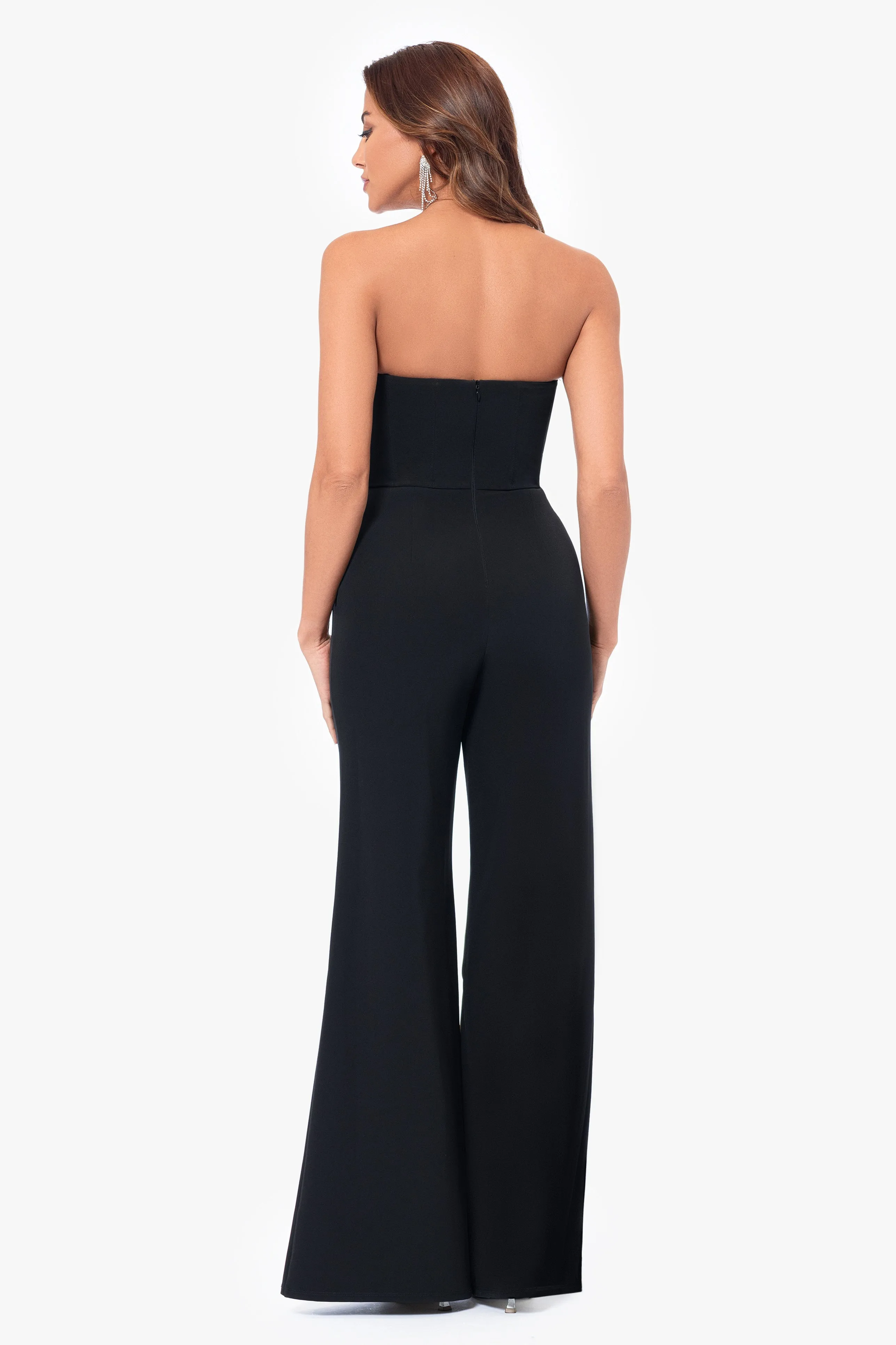 Marleen Long Scuba Crepe Jumpsuit with Flower Detailing