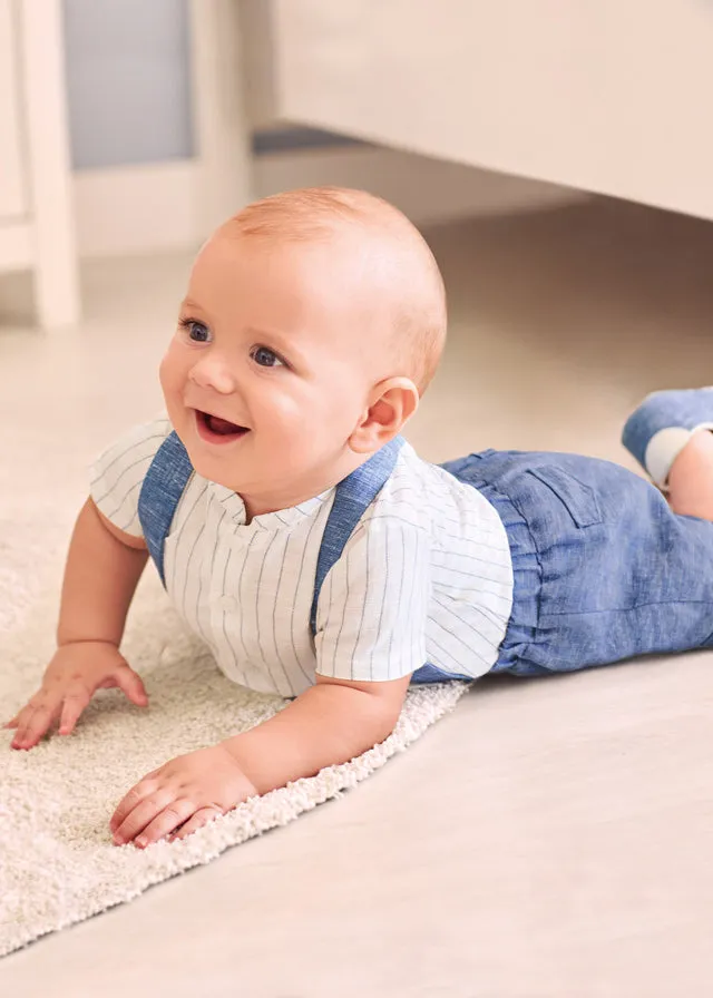 Mayoral Shorts with suspenders set for newborn boy - Imperial