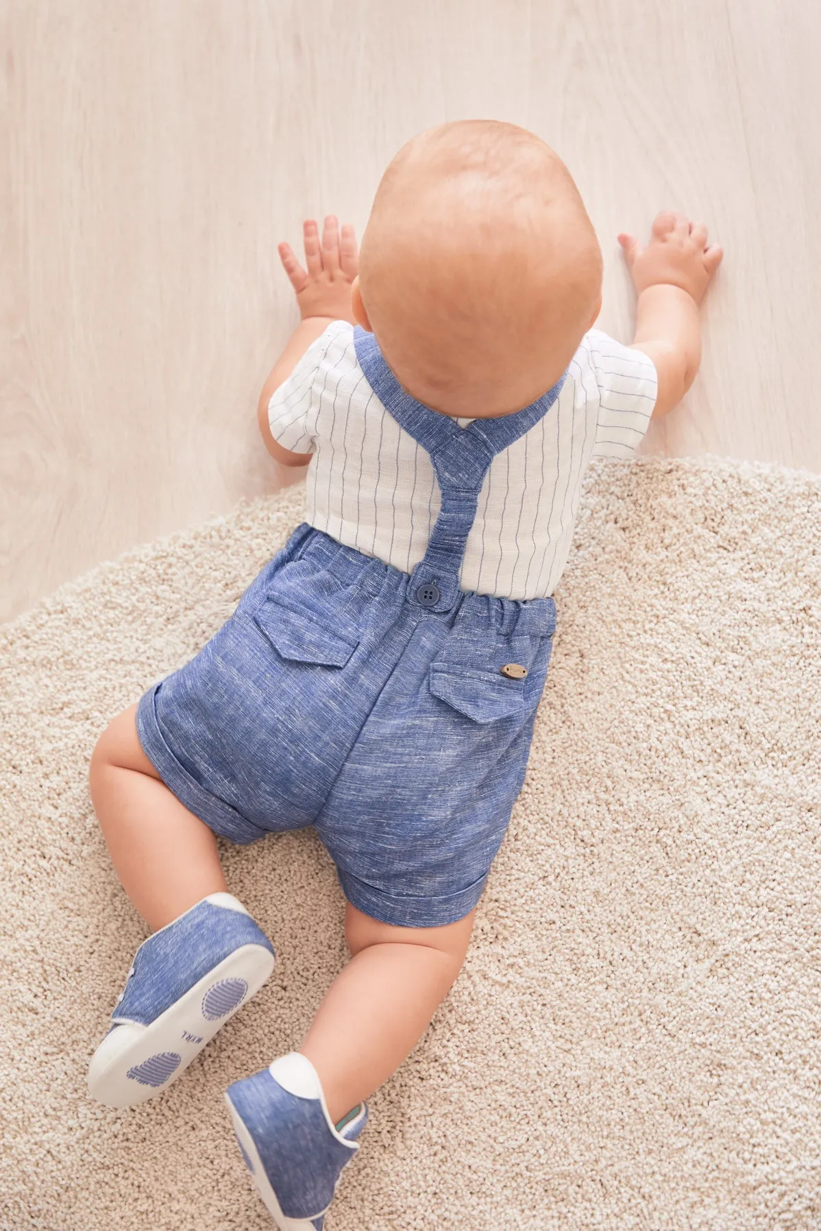 Mayoral Shorts with suspenders set for newborn boy - Imperial