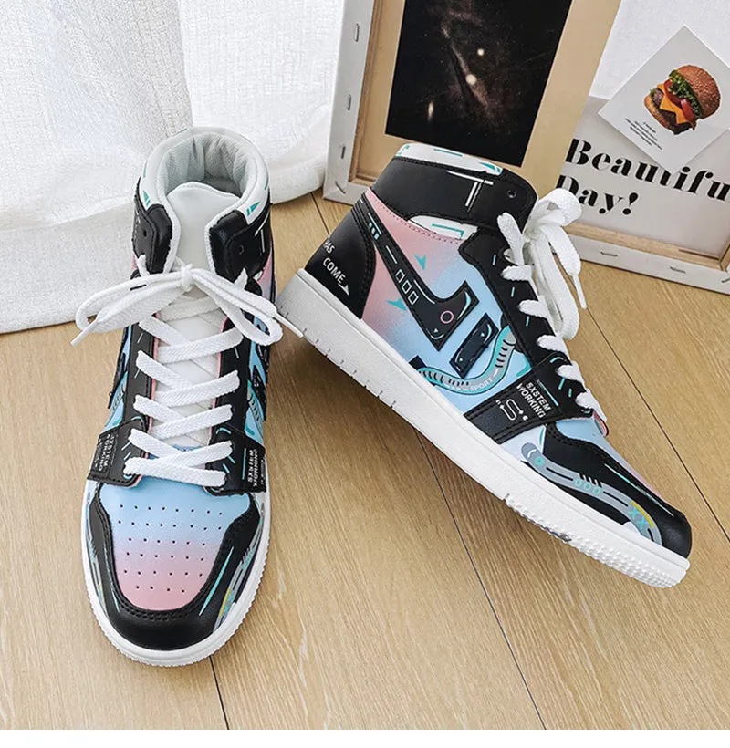 Men's Fashion Casual Vulcanized High Top Platform Sneaker Shoes