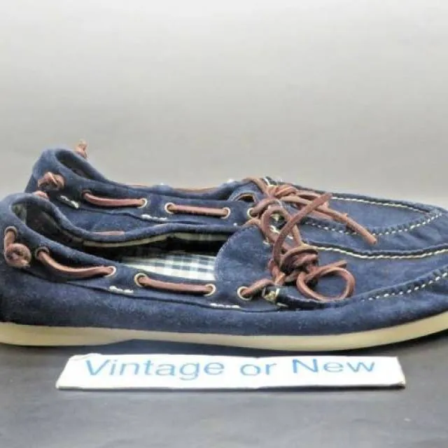 Men's Ralph Lauren Navy Blue Nubuck Suede Boat Shoes sz 12 D