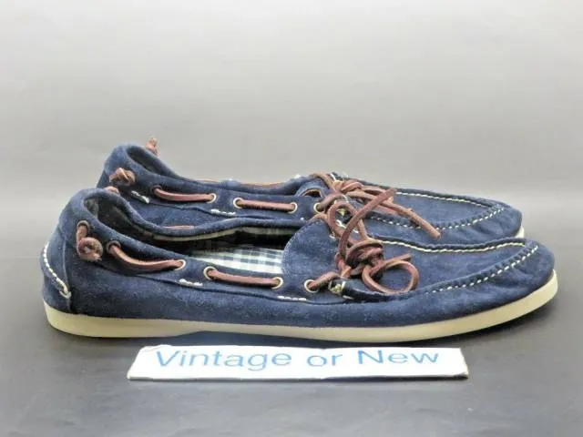 Men's Ralph Lauren Navy Blue Nubuck Suede Boat Shoes sz 12 D