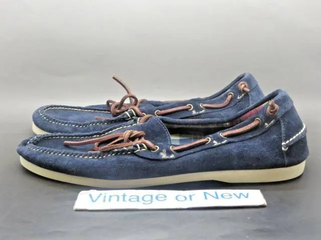 Men's Ralph Lauren Navy Blue Nubuck Suede Boat Shoes sz 12 D