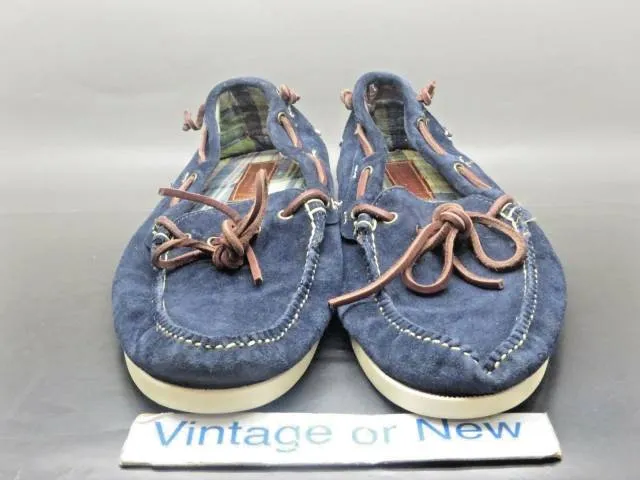 Men's Ralph Lauren Navy Blue Nubuck Suede Boat Shoes sz 12 D