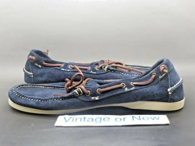 Men's Ralph Lauren Navy Blue Nubuck Suede Boat Shoes sz 12 D