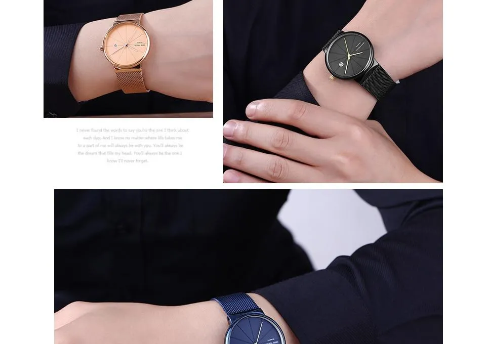 Men's Simple Casual Creative Luxury Steel Fashion Quartz Watches