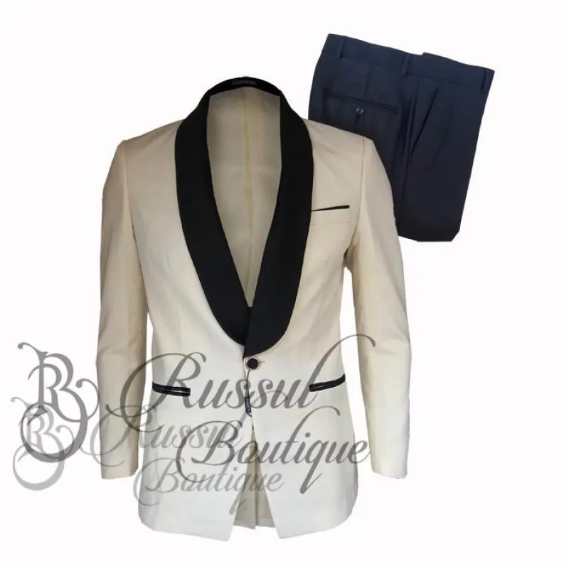 Men's Tuxedo with Single Button |white