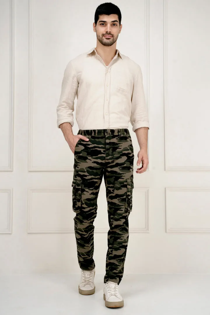 Military Camo Slim Fit Cargo Pants