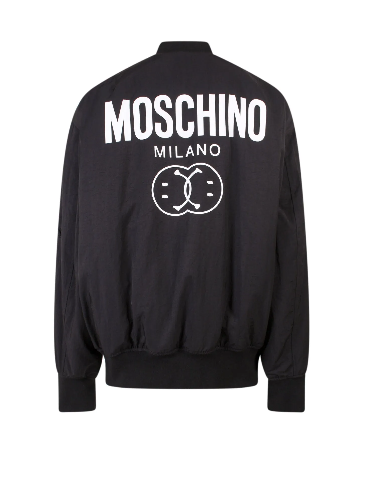 Moschino Logo Printed Long-Sleeved Bomber Jacket