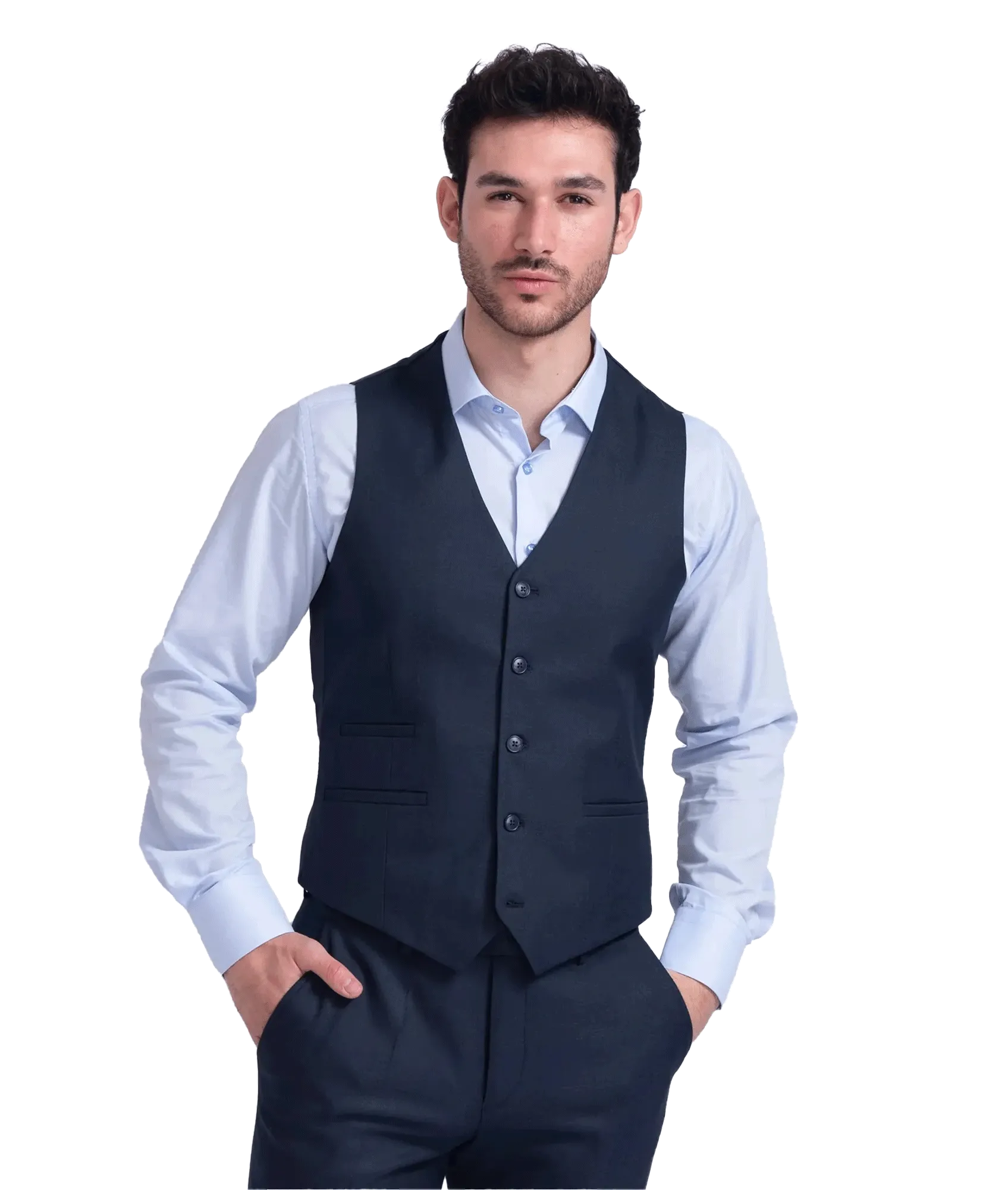 Mottled Waistcoat - Navy