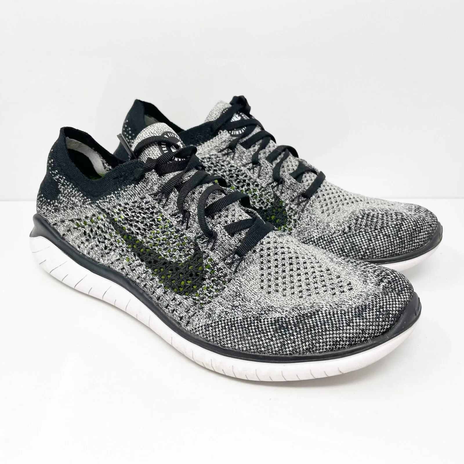 Nike Mens Free Run Flyknit 2018 942838-101 Gray Running Shoes Sneakers Size 9.5