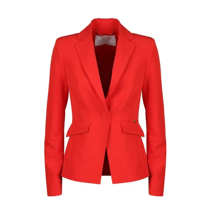 ONE BUTTON BLAZER WITH FLAP POCKETS Woman Coral