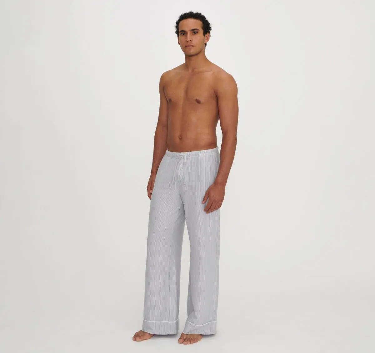 Organic Basics Core Sleep Pants Blue Stripe