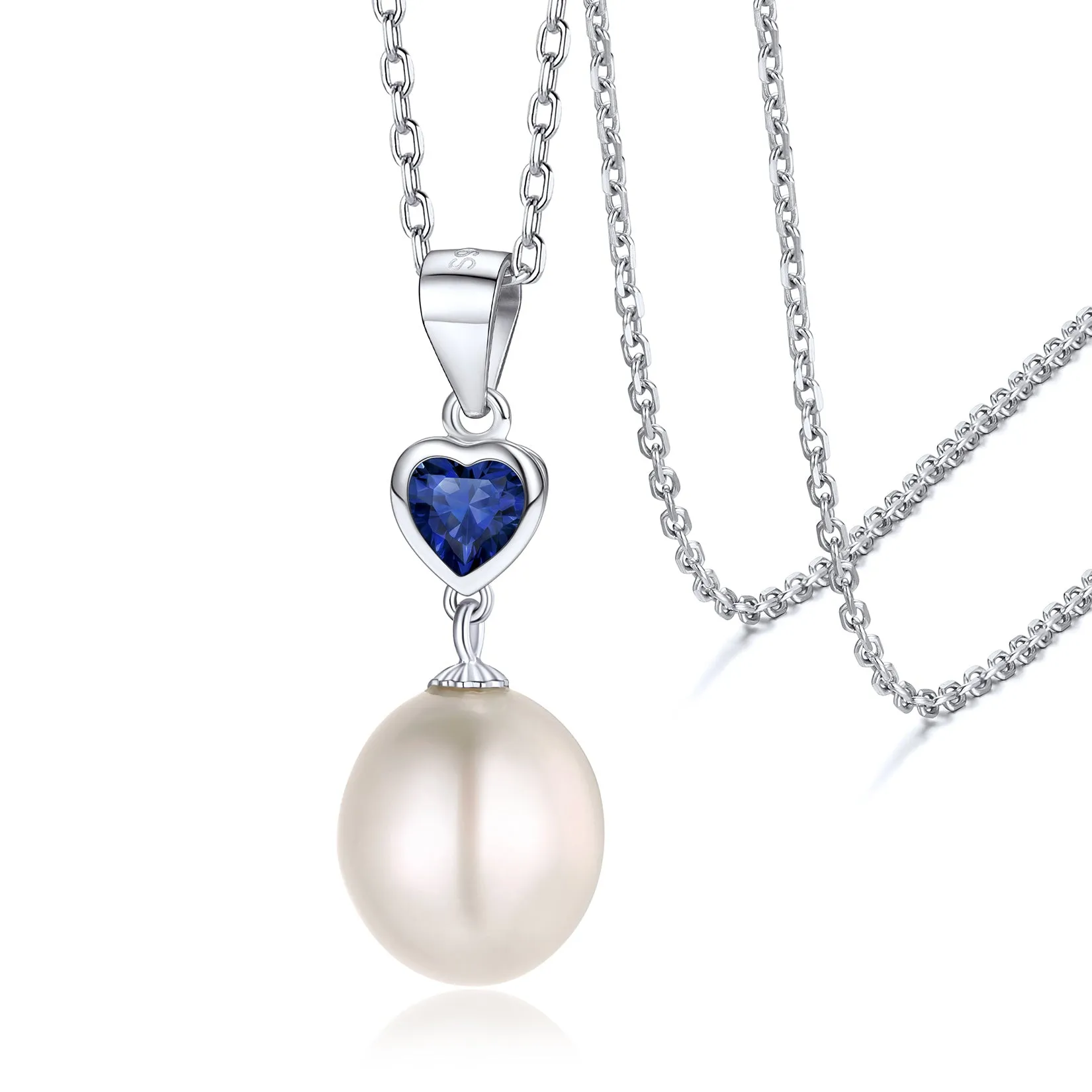 Oval Shape Shell Pearl with Birthstone Necklace Single Pearl Pendant Necklace for Women