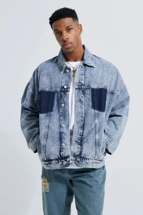 Oversized Contrast Denim Jacket