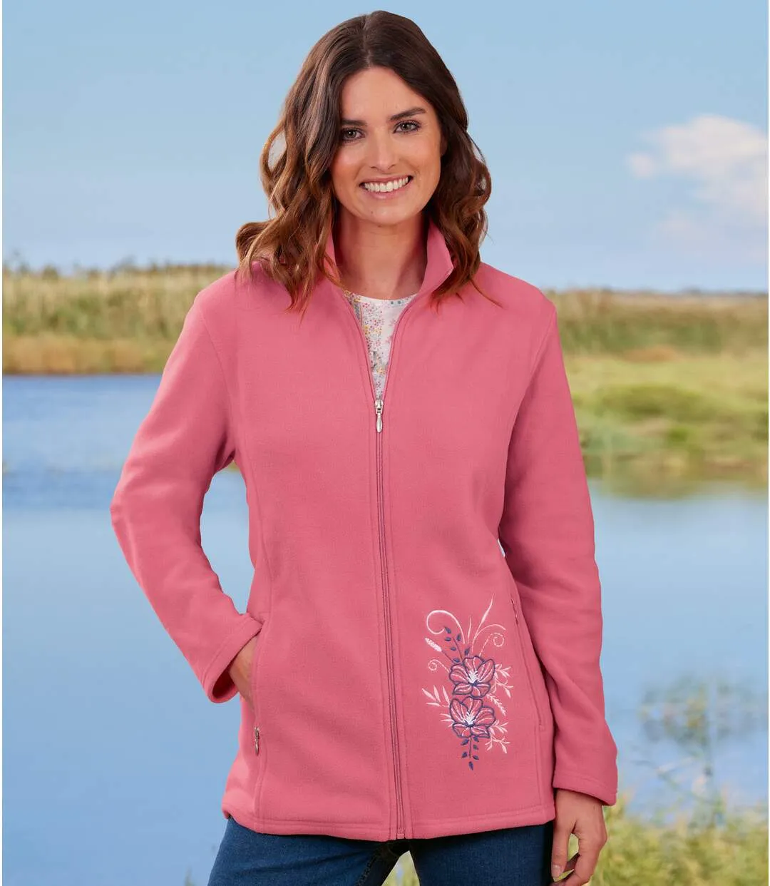 Pack of 2 Women's Microfleece Jackets - Pink Blue 