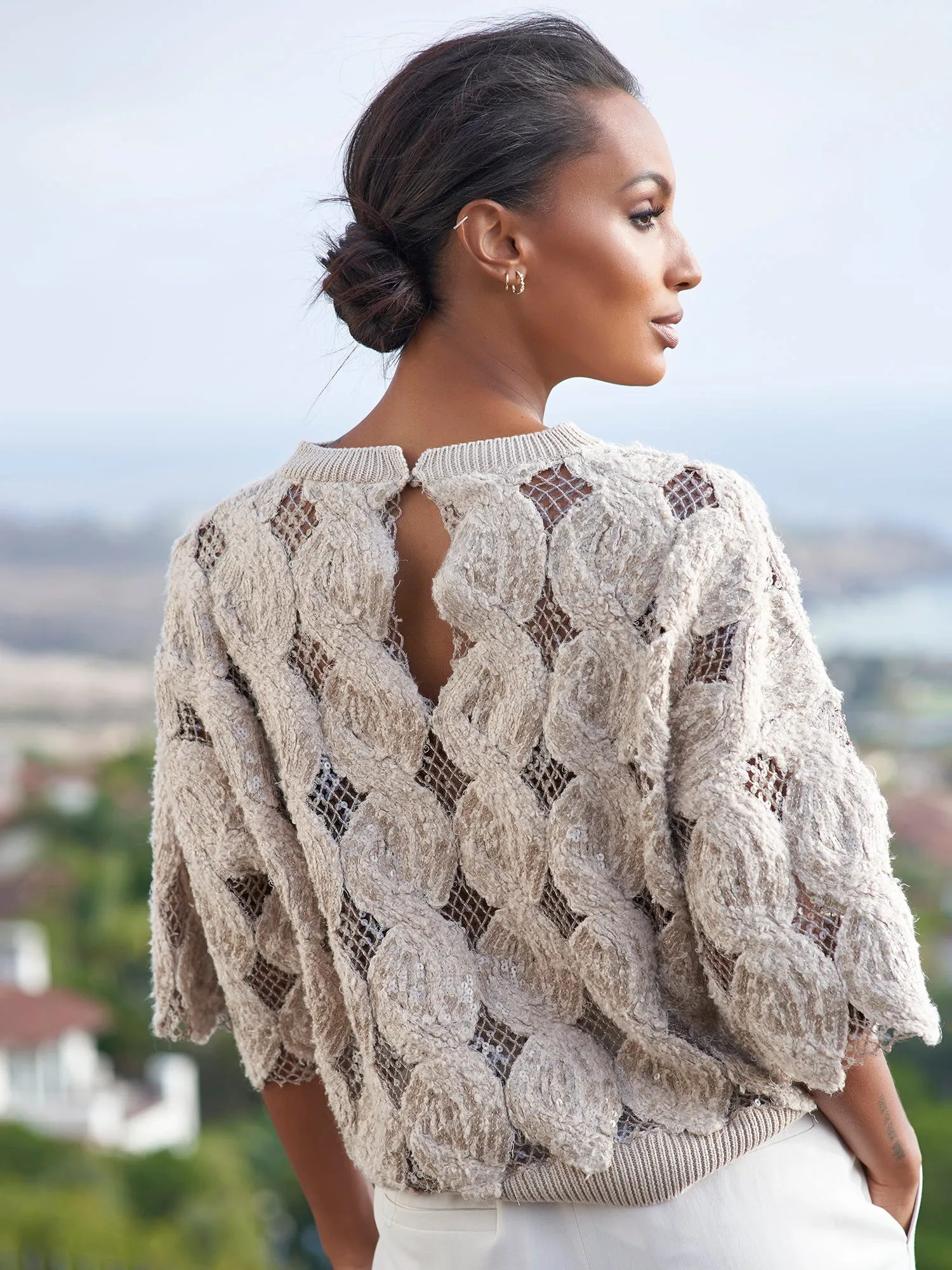 Paillette Crochet Sweater