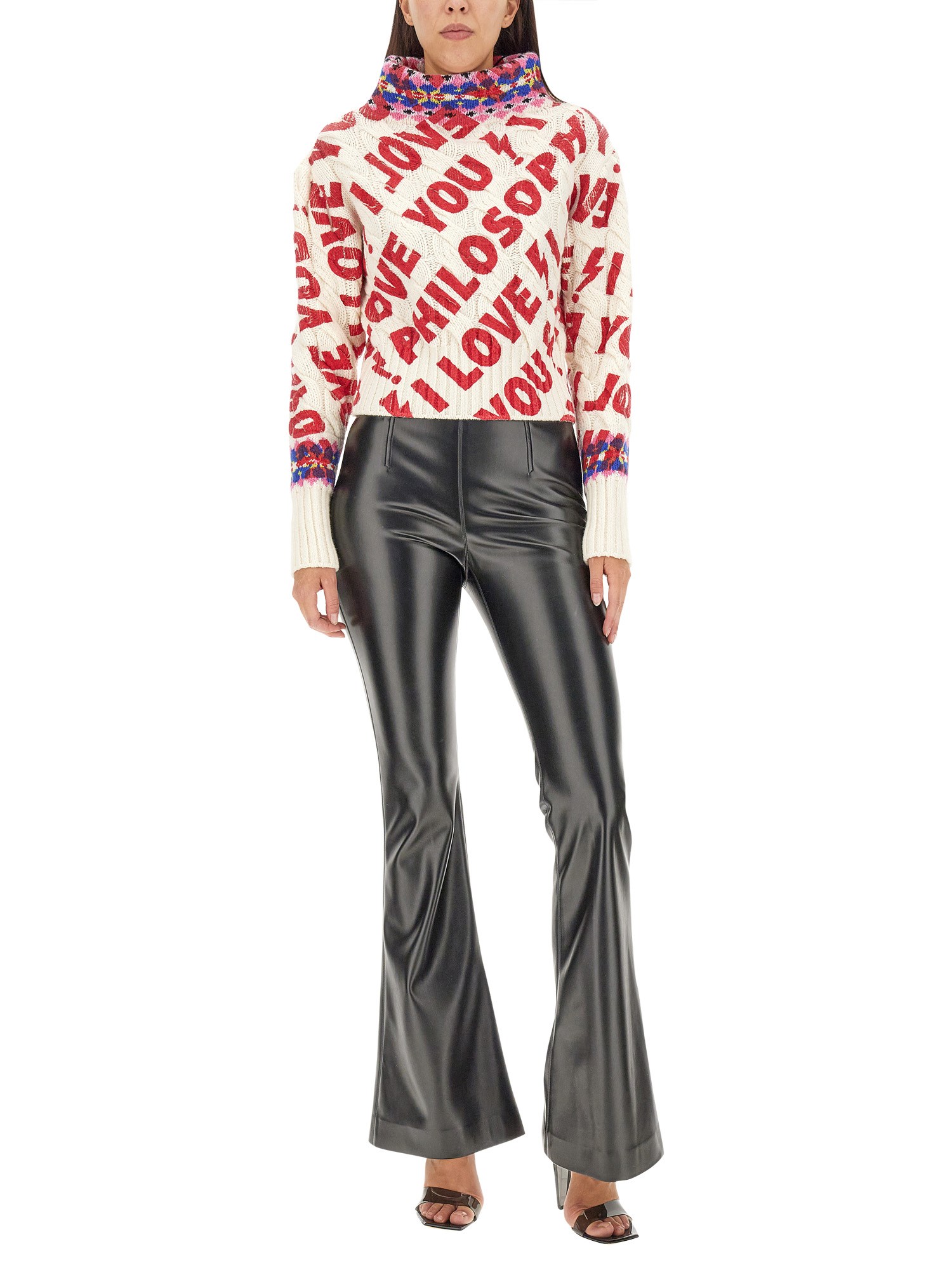 PHILOSOPHY DI LORENZO SERAFINI    FAUX LEATHER PANTS