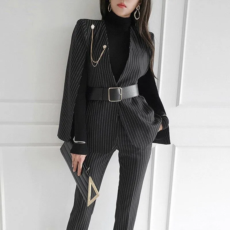 Pinstripes Temperamental Pantsuit