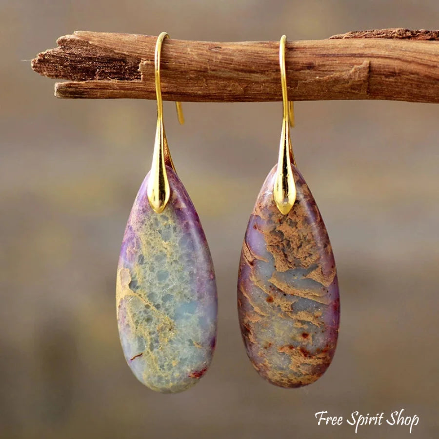 Purple Fantasy Jasper Drop Earrings