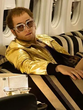 Rocketman Taron Egerton Golden Jacket - New American Jackets