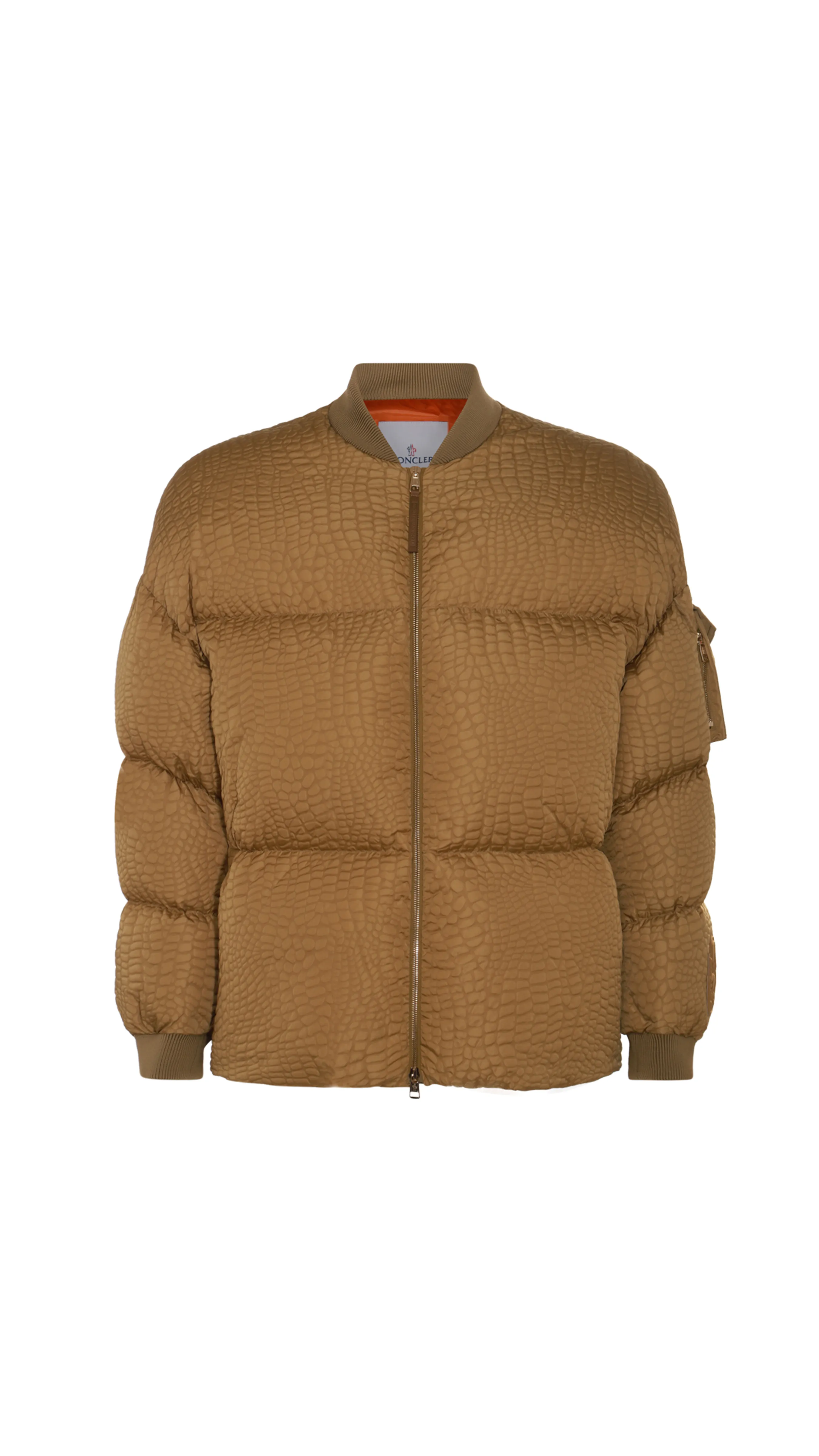 Rocnation Croco Print Down Bomber Jacket - Olive