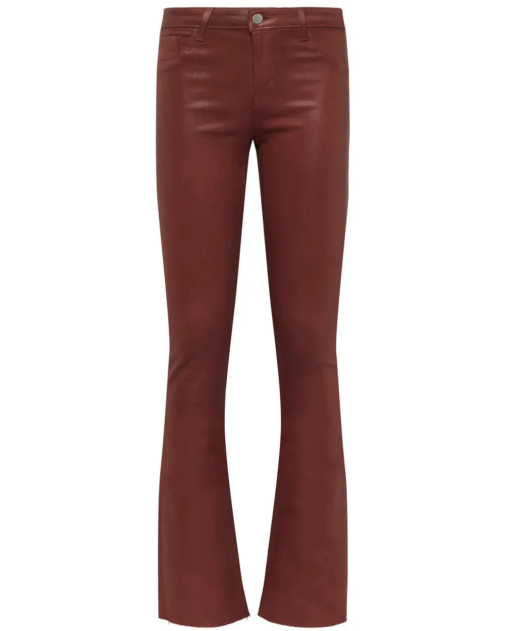 Ruth High Rise Straight Raw Jean in Dark Cinnamon Coated