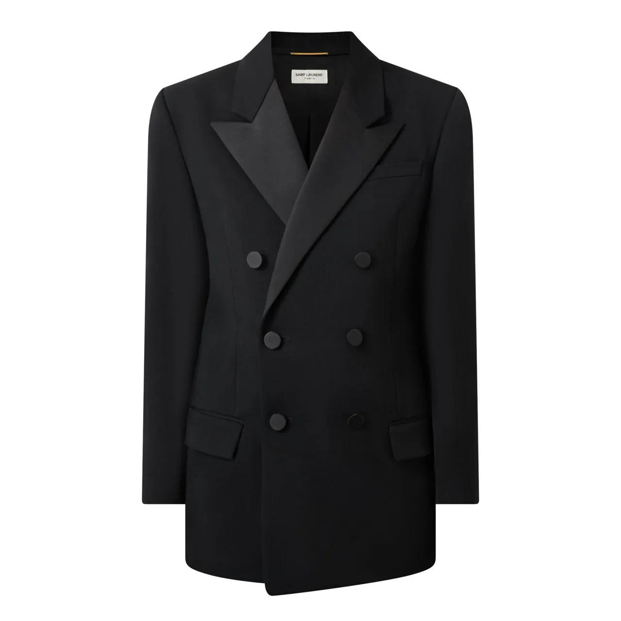 SAINT LAURENT Double-Breasted Tuxedo Blazer - Black