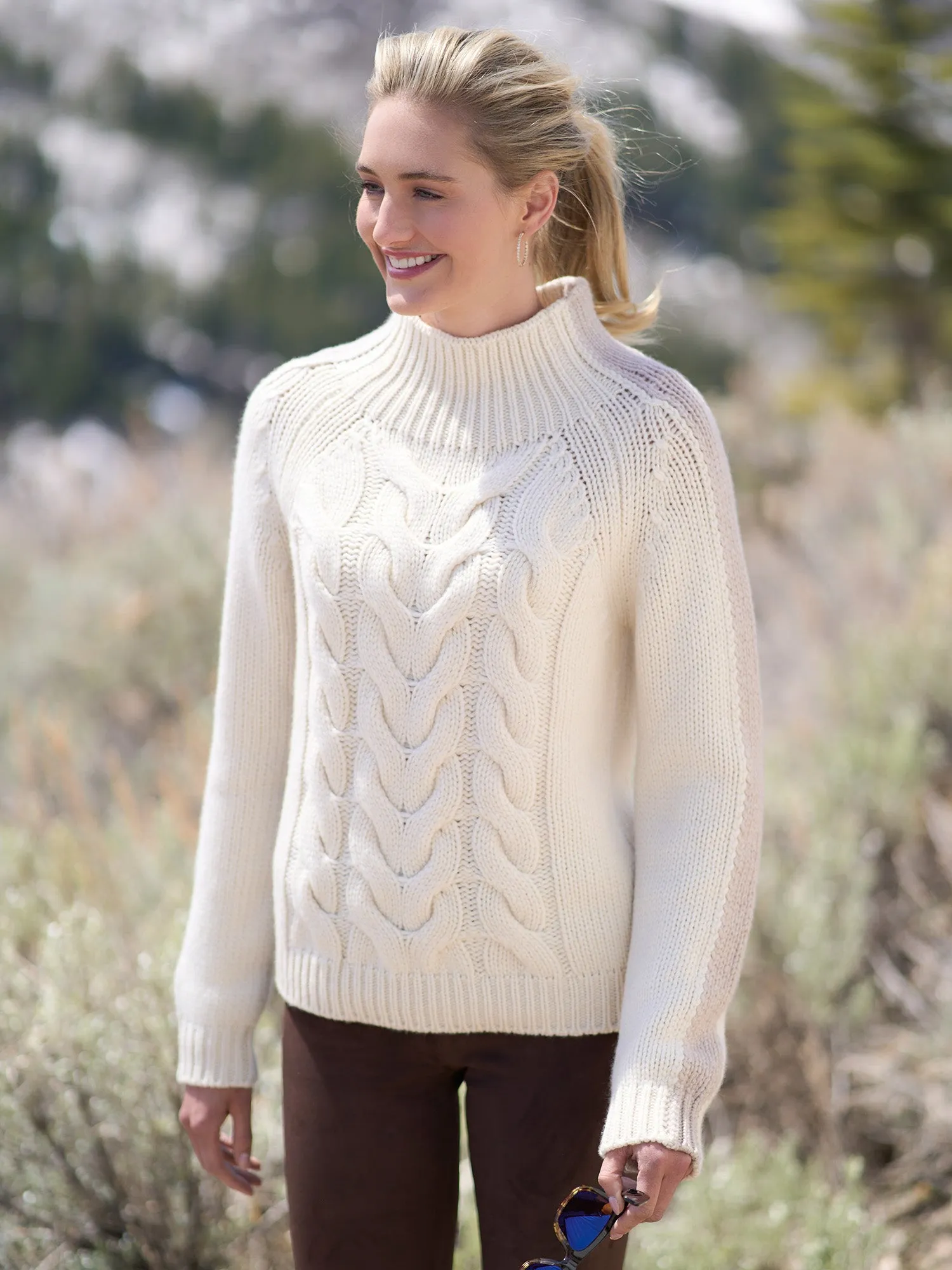 Sara Cashmere Turtleneck Ski Sweater