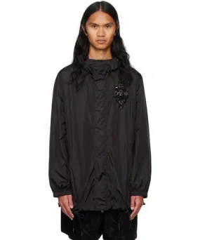 Simone Rocha Black Embellished Button Placket Parka