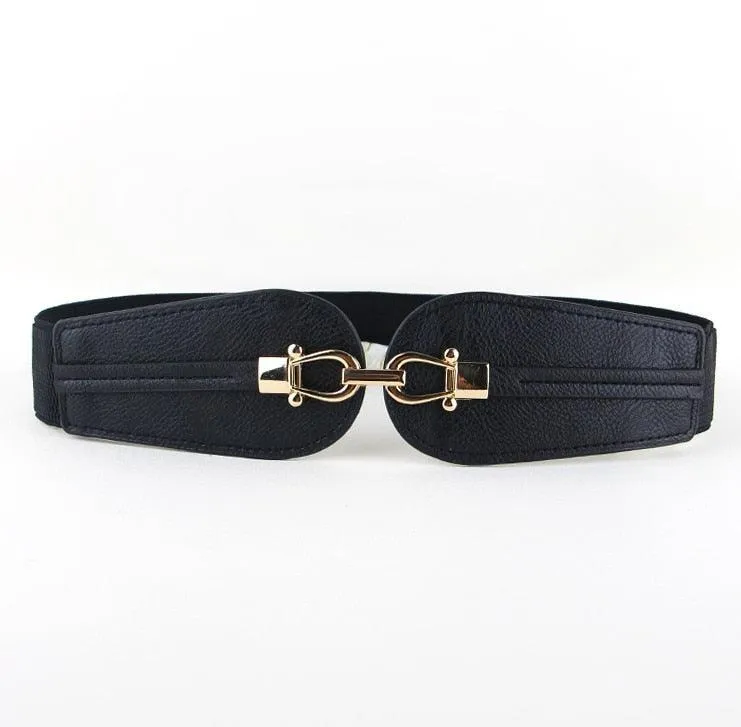 Simple Elastic Waist Belt with Metal Buckle