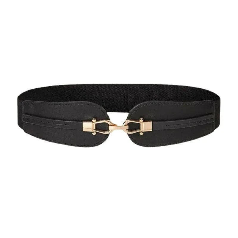 Simple Elastic Waist Belt with Metal Buckle