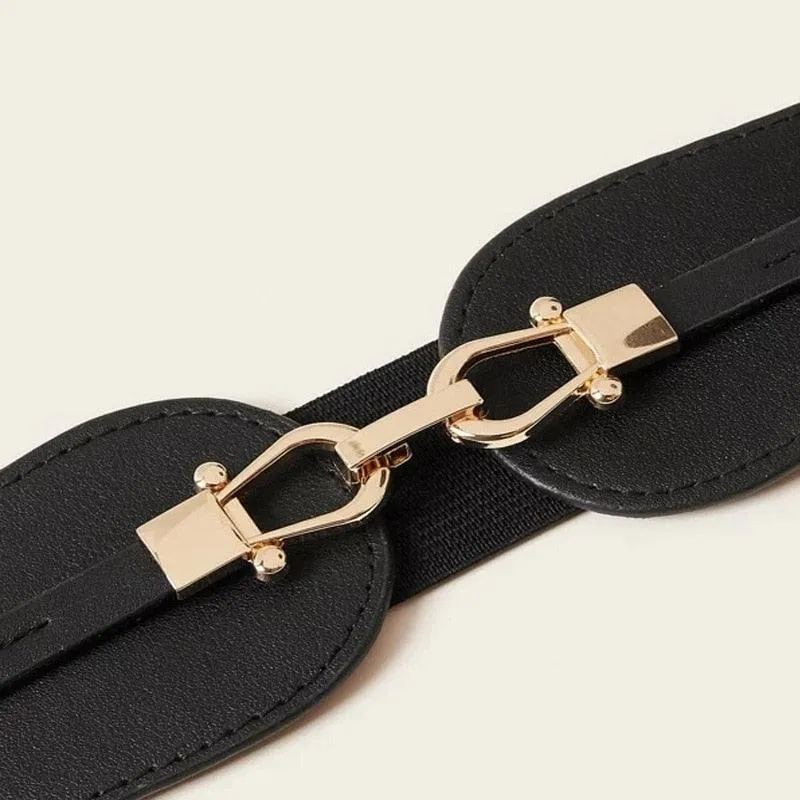 Simple Elastic Waist Belt with Metal Buckle