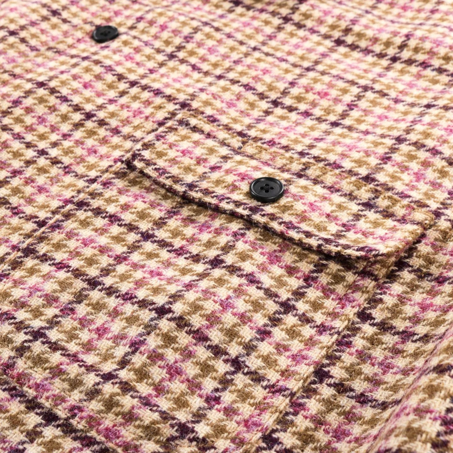 S.K. MANOR HILL PARK SHIRT / JACKET TAN & PURPLE MOON TWEED WOOL