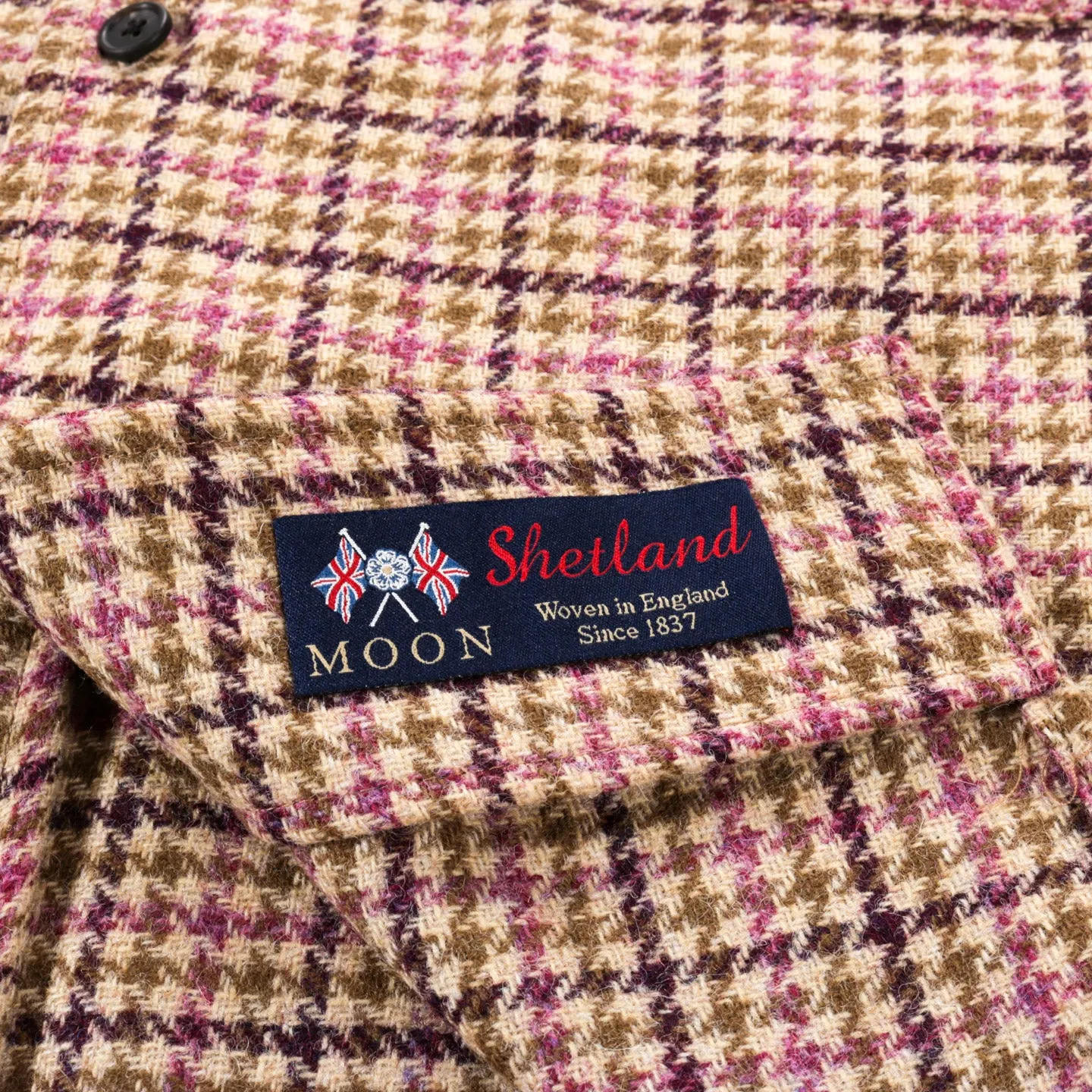 S.K. MANOR HILL PARK SHIRT / JACKET TAN & PURPLE MOON TWEED WOOL