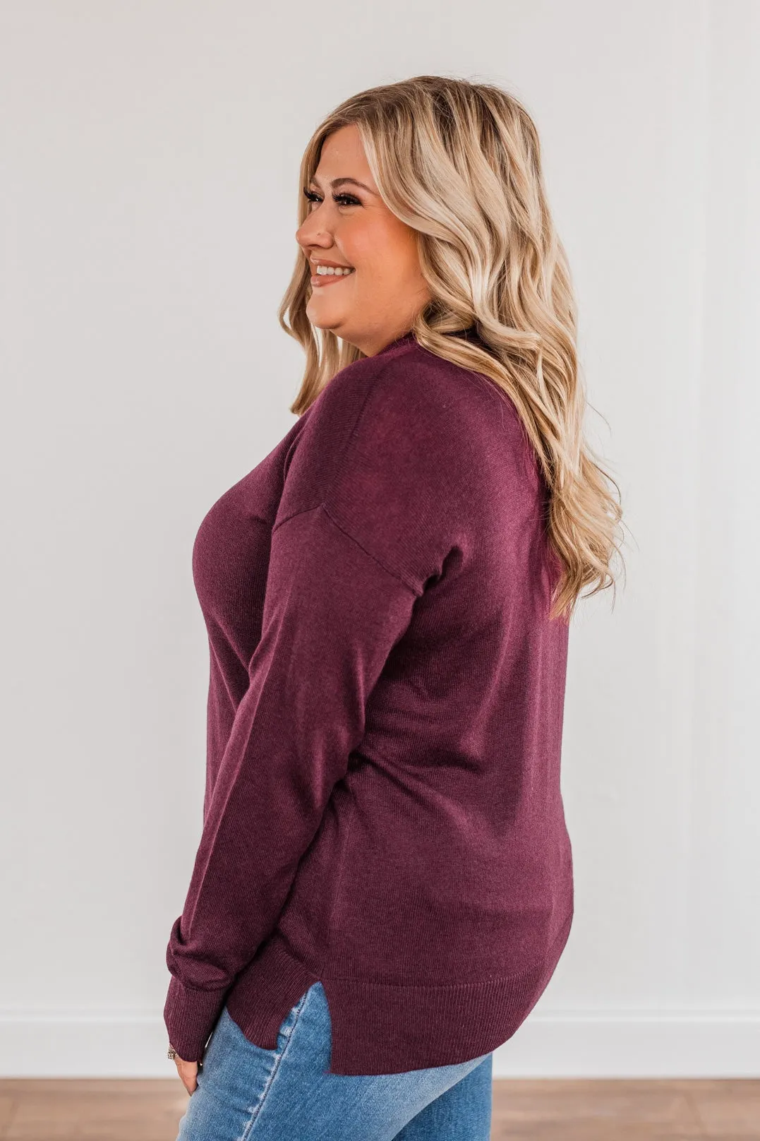 Sparks Flying Knit Sweater- Dark Plum