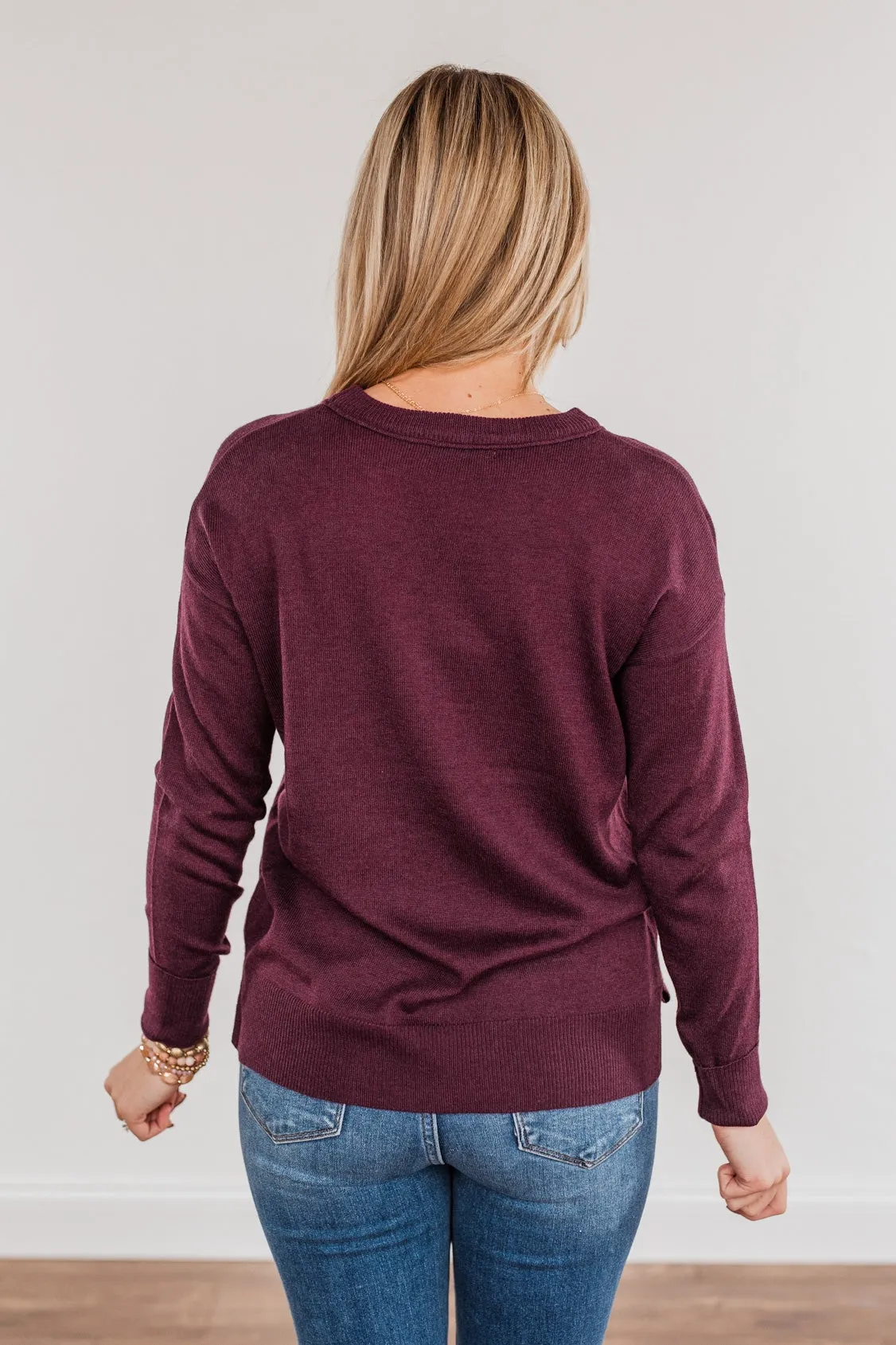 Sparks Flying Knit Sweater- Dark Plum