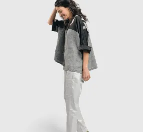 ST508M Mia Rose Yoked Linen Shirt