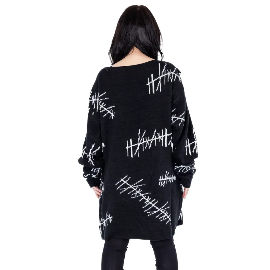 STITCH ME JUMPER - BLACK/WHITE