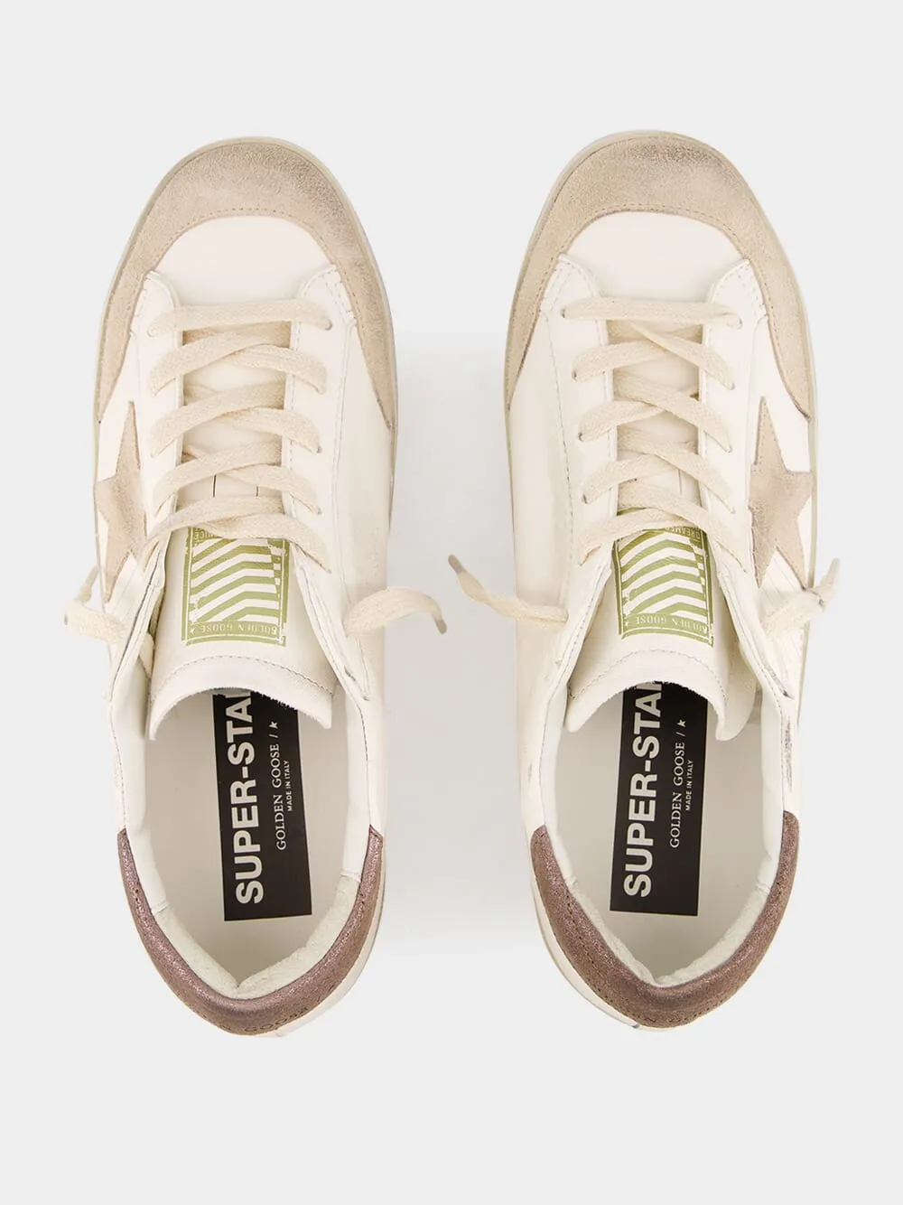 Super Star Penstar Leather Sneakers with Suede Details