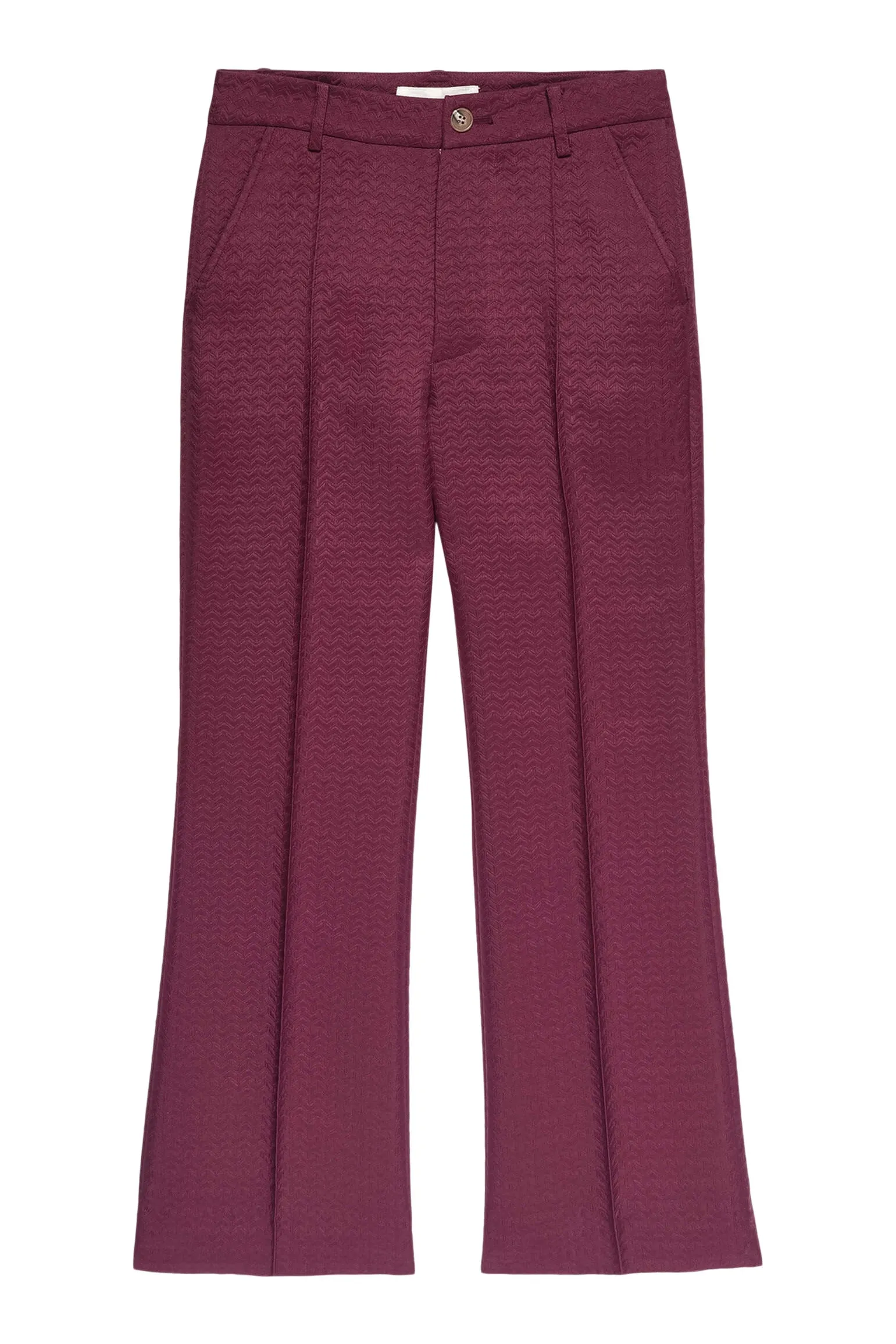 The Great Geo Jacquard Prim Trousers in Mulled Wine