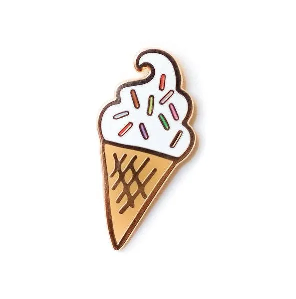 The Penny Paper Co. - Enamel Pin, Soft Serve Ice Cream Cone