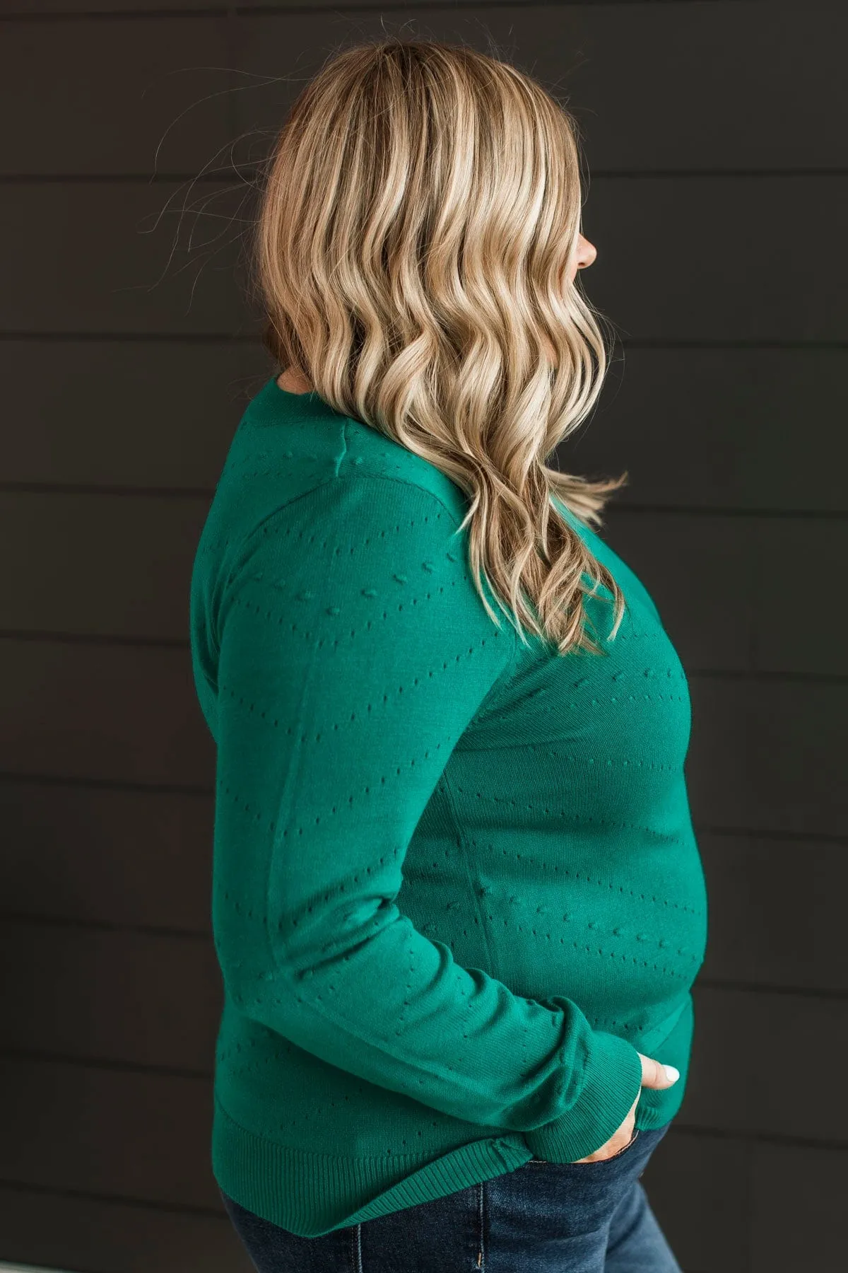 Timeless Allure Knit Sweater- Emerald